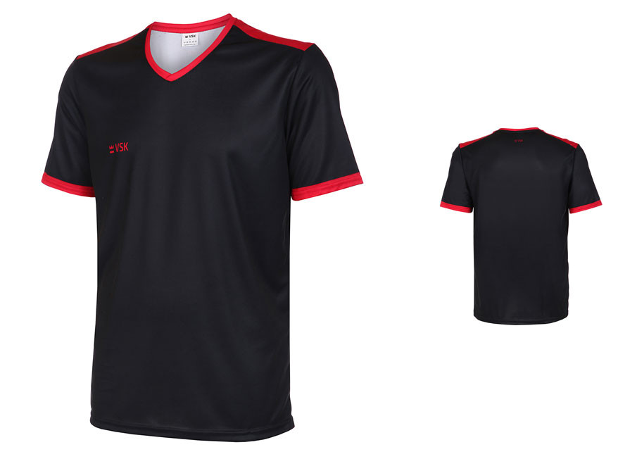 VSK Fly Voetbalshirt Eigen Naam Zwart-Rood