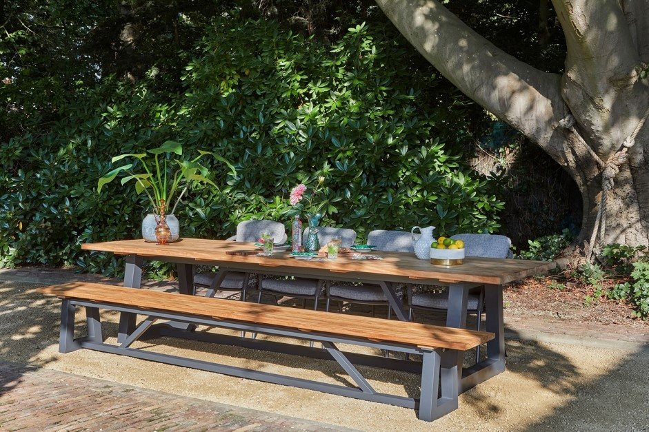 Santos dinning tafel 220x100cm antraciet - Driesprong Collection