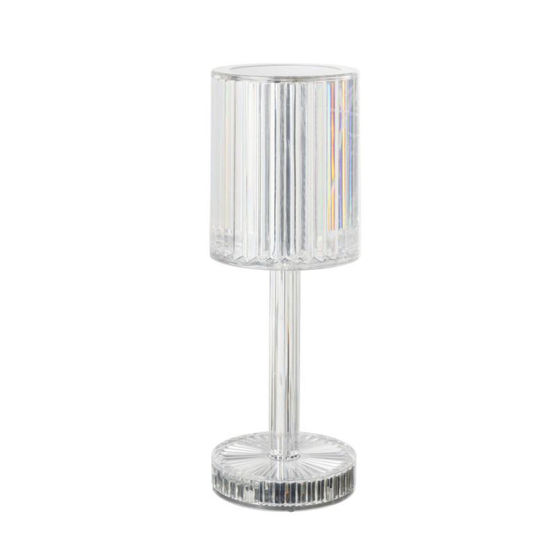 Tafellamp kristal - multikleur - 8.5x8.5x24.5 cm