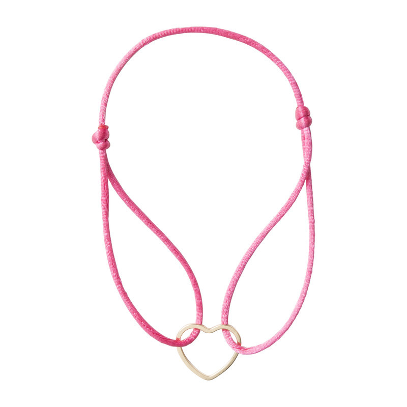 Armband hart - roze/goud - ø29-30 cm