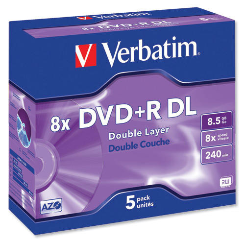 Verbatim DVD+R Double Layer 5 stuks