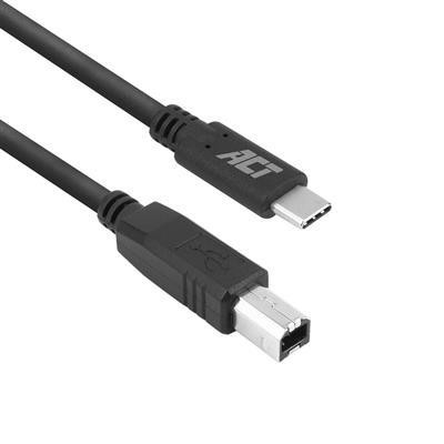 ACT USB-C naar USB-B kabel M/M 1,8m