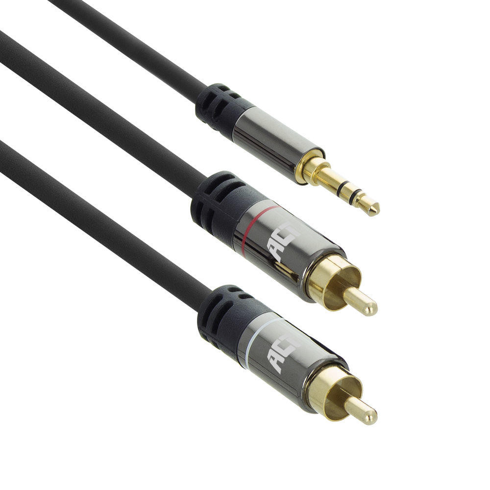 ACT 3,5mm jack naar 2x Tulp kabel M/M 1,5m