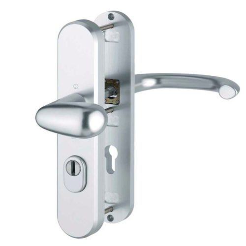 Hoppe Marseille SKG*** veiligheidsschild vaste knop en deurkruk PC72 mm deurdikte 38-43 mm