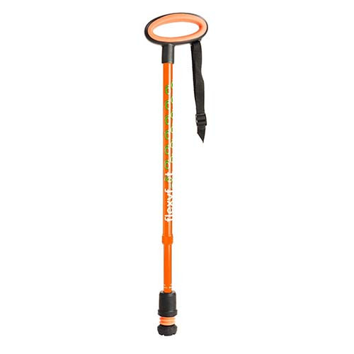 Flexyfoot wandelstok met ovalen handvat Oranje 70-96 cm