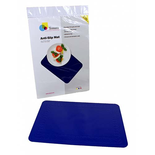 Anti-slip matten rechthoekig blauw 35,5 x 25,5 cm