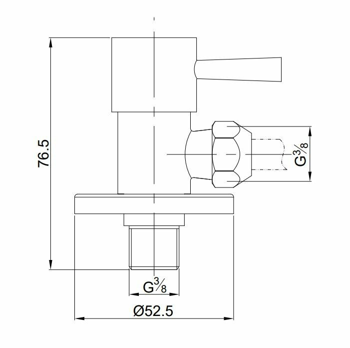Xellanz Minimal Hoekstopkraan 3/8" x 3/8" of knel 10 mm geborsteld staal
