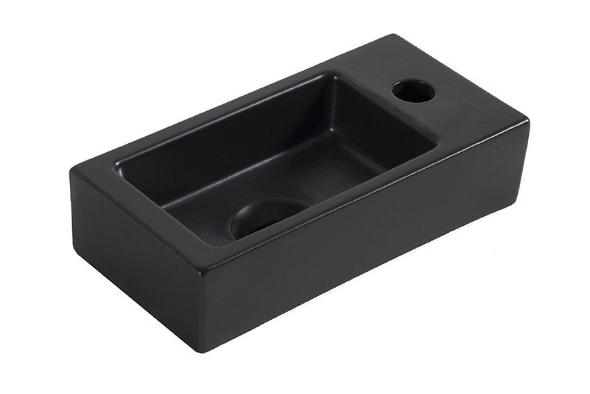 Xellanz Rhea mini fontein rechts 36,5 x 18 x 9 cm keramiek mat zwart