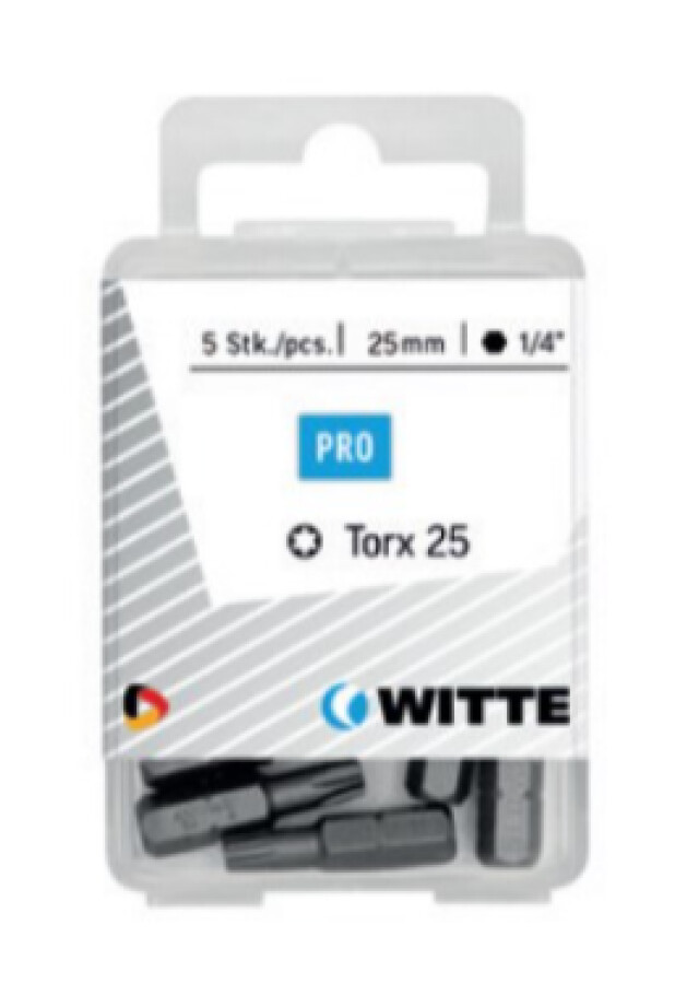 Witte torx bit [5x] - 1/4&apos;&apos; - T 25 - 25 mm