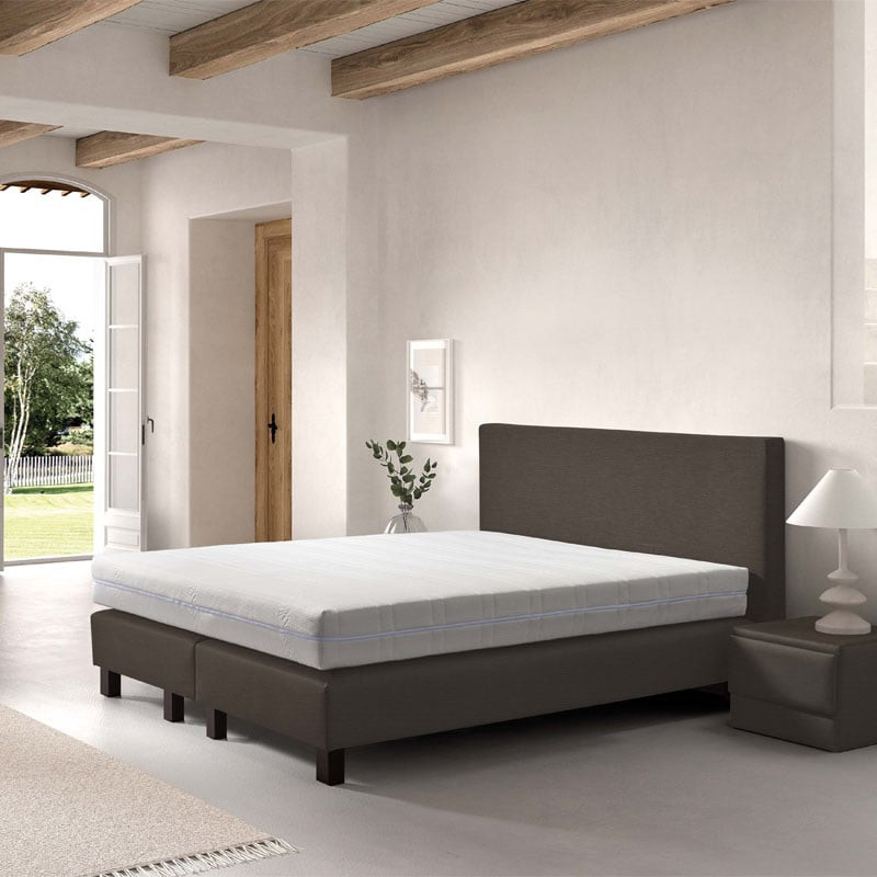 2-Persoons Boxspring Cloud Chill - Creme 160x200 cm - Pocketvering - Inclusief Topper - Dekbed-Discounter.nl