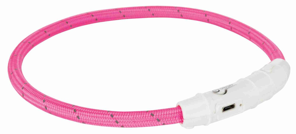 Trixie Flash Lichtgevende Band USB TPU/nylon roze 45 cm