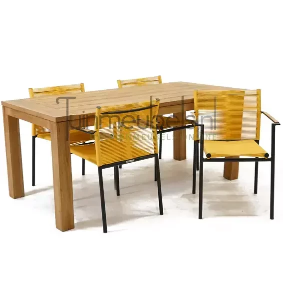 Tuinstoel Jakarta lemon met Colombo tafel 180 cm