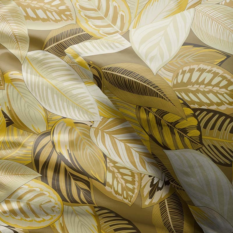 Dekbedovertrek Luna Autumn Leaves Dekbedovertrek - Tweepersoons (200x220 cm) - Geel Polycotton - Dessin: Natuur - Luna Bedding - Dekbed-Discounter.nl