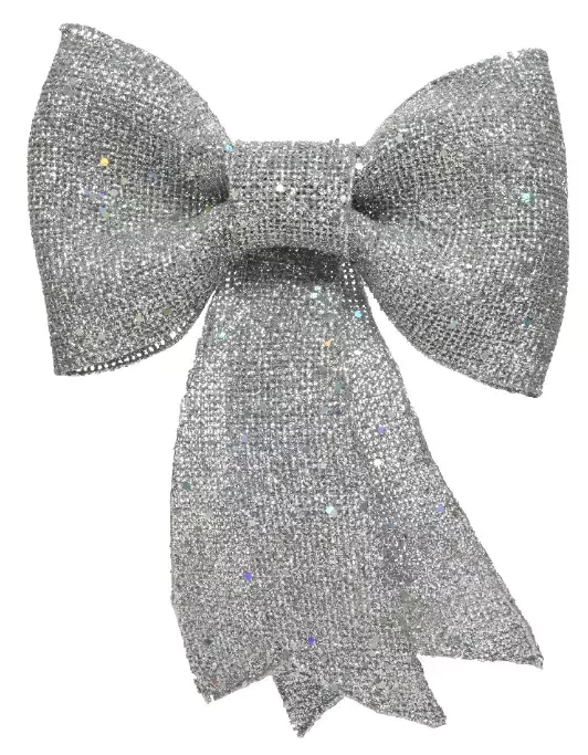 Strik glitter l23b31cm zilver