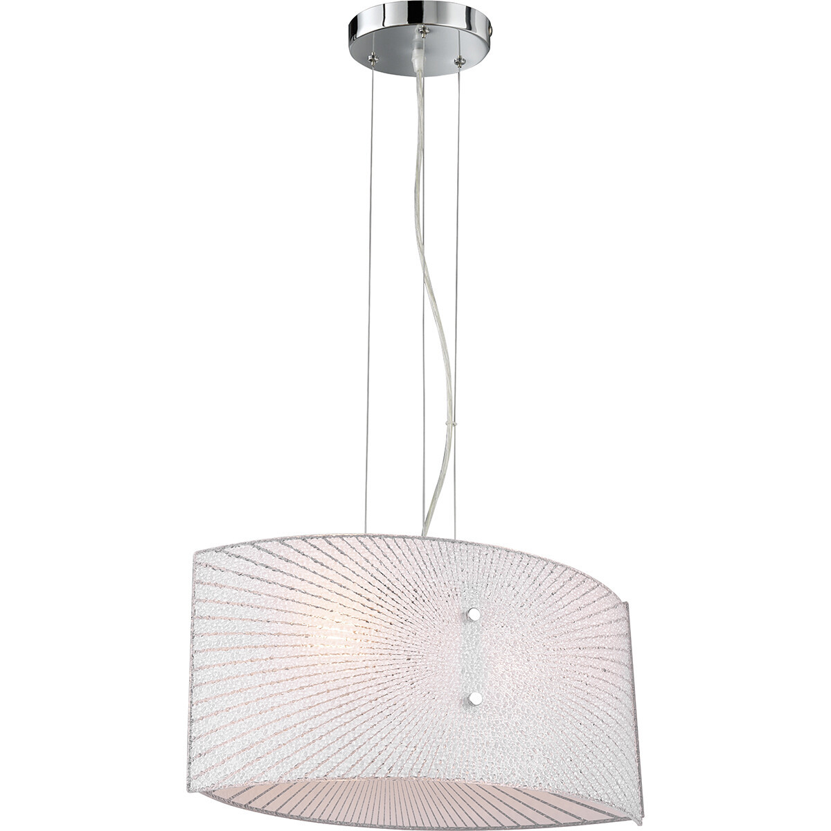 LED Hanglamp - Hangverlichting - Trion Elize - E27 Fitting - 2-lichts - Ovaal - Mat Chroom - Aluminium