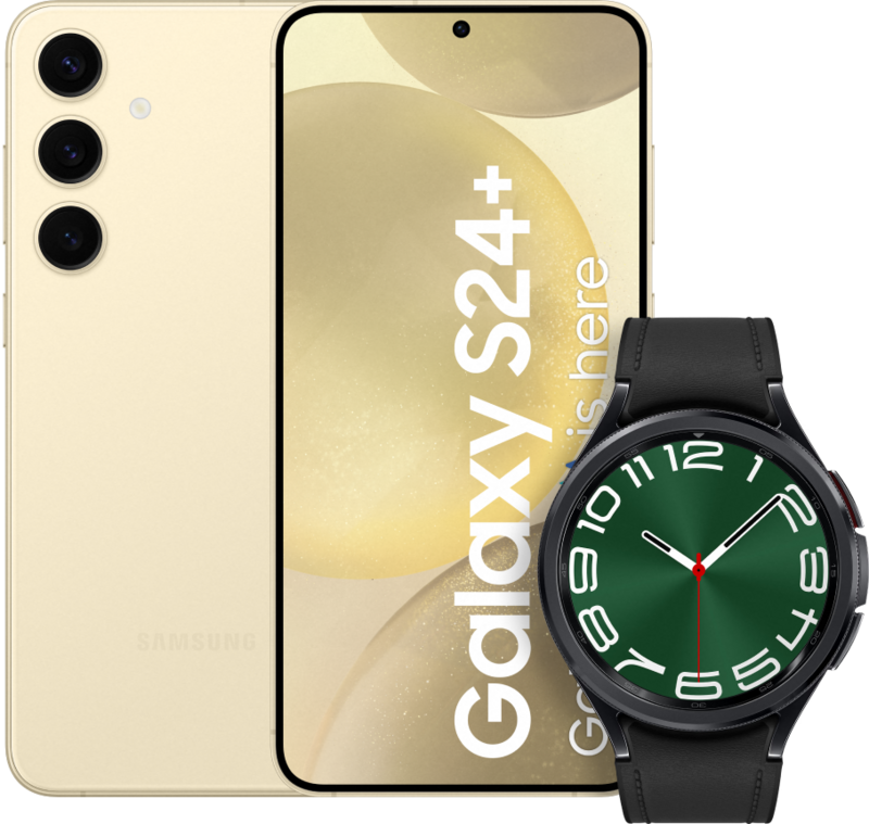 Samsung Galaxy S24 Plus 512GB Geel 5G + Galaxy Watch 6 Classic Zwart 47mm