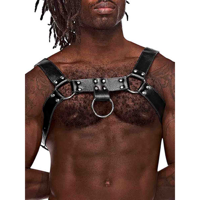 Male Power Ram - Imitation Leather Harness - One Size - Black