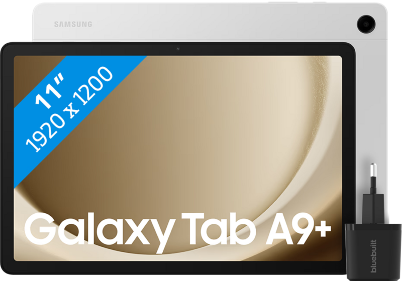 Samsung Galaxy Tab A9 Plus 11 inch 128GB Wifi Zilver + BlueBuilt Oplader