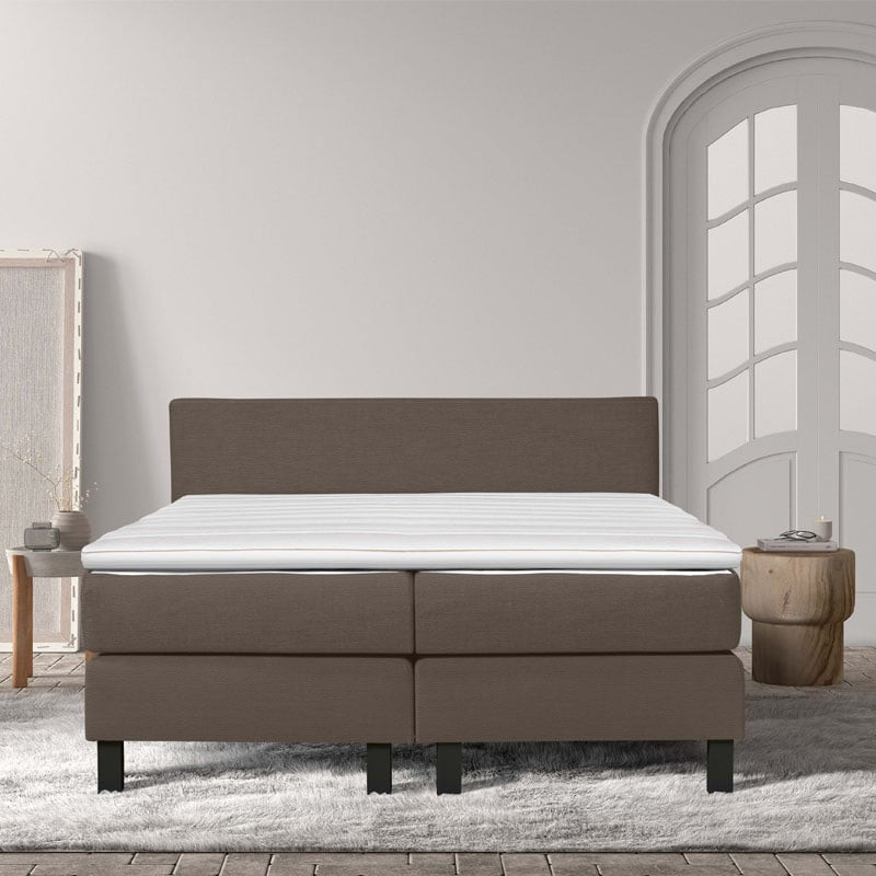 2-Persoons Boxspring Cloud Chill - Deluxe - Antraciet 180x210 cm - Pocketvering - Inclusief Topper - Dekbed-Discounter.nl