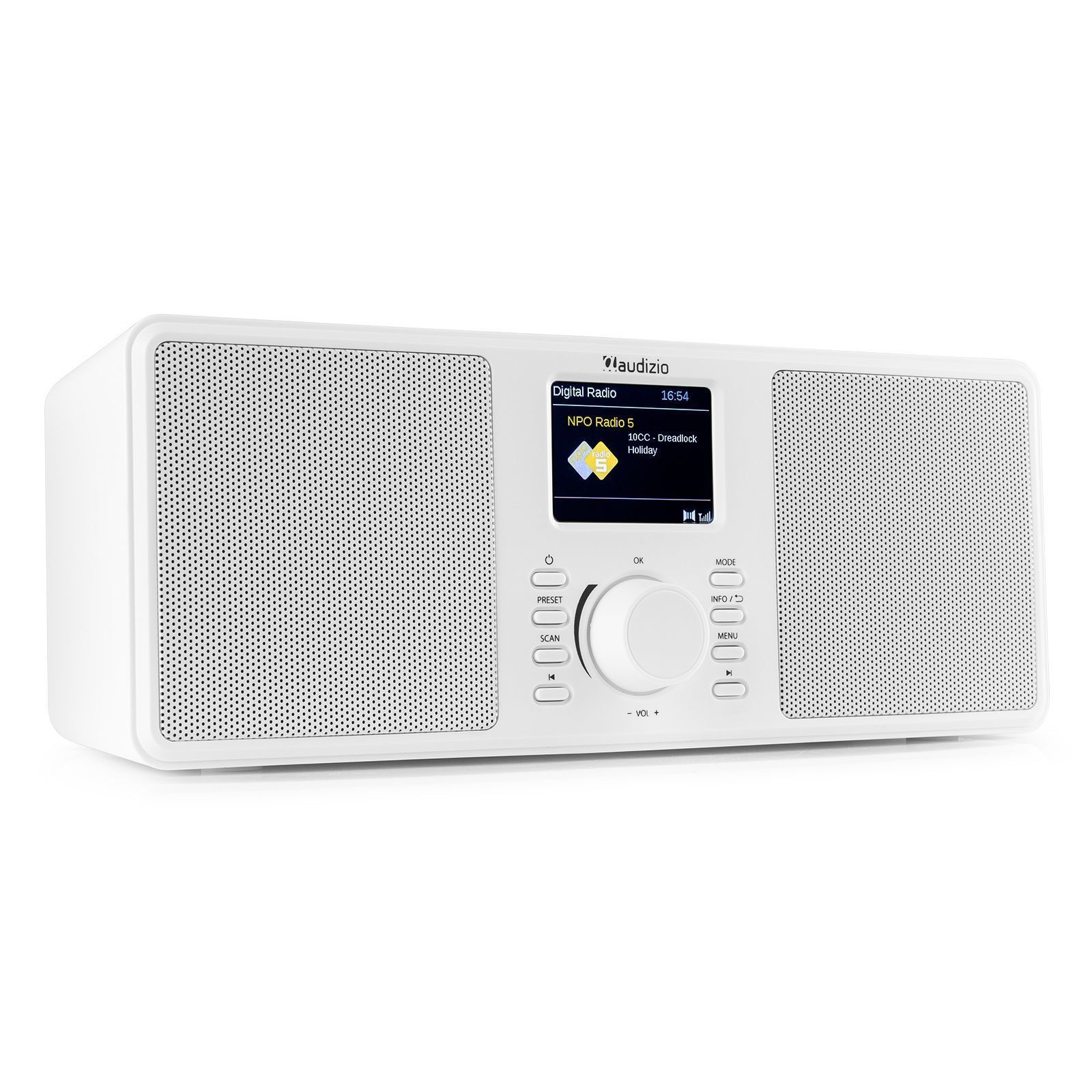 Retourdeal - Audizio Monza stereo DAB radio met Bluetooth - Wit