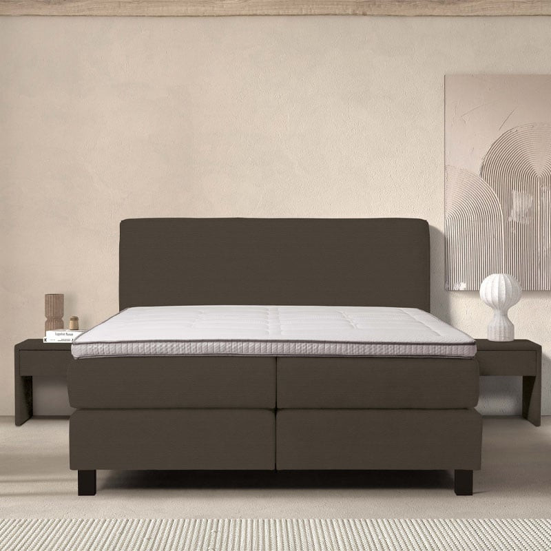 2-Persoons Boxspring Cloud Comfort - Deluxe - Creme 180x200 cm - Pocketvering - Inclusief Topper - Dekbed-Discounter.nl