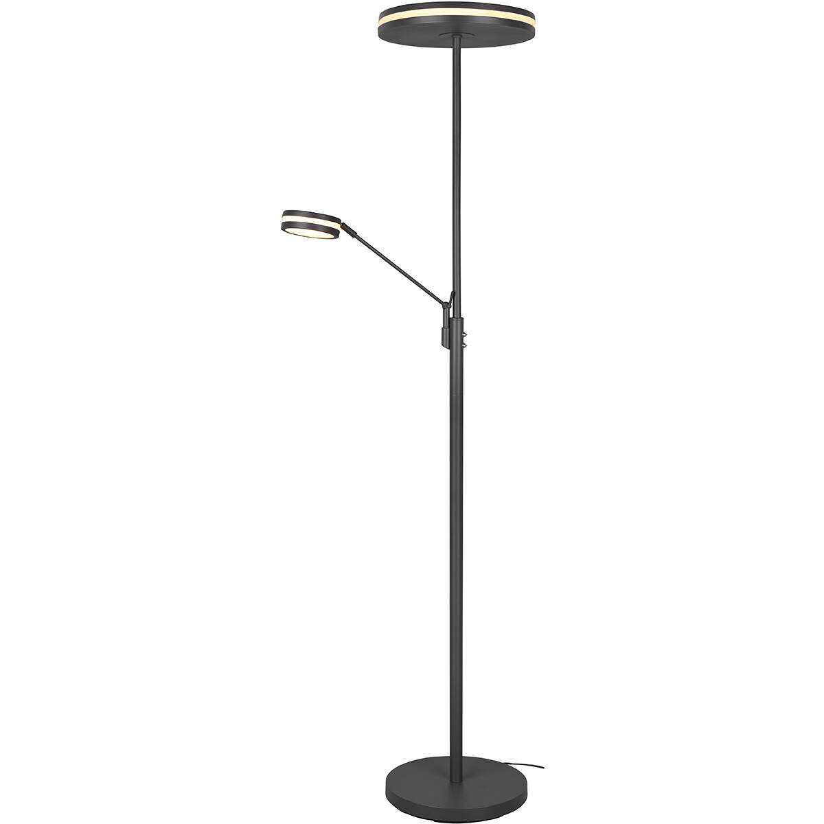 LED Vloerlamp - Trion Franco - 41.5W - Aanpasbare Kleur - Dimbaar - Rond - Mat Antraciet - Aluminium