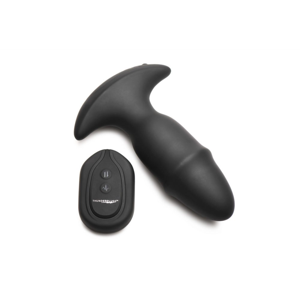 XR Brands Butt Slider - Sliding Ring Silicone Missile Plug - Black