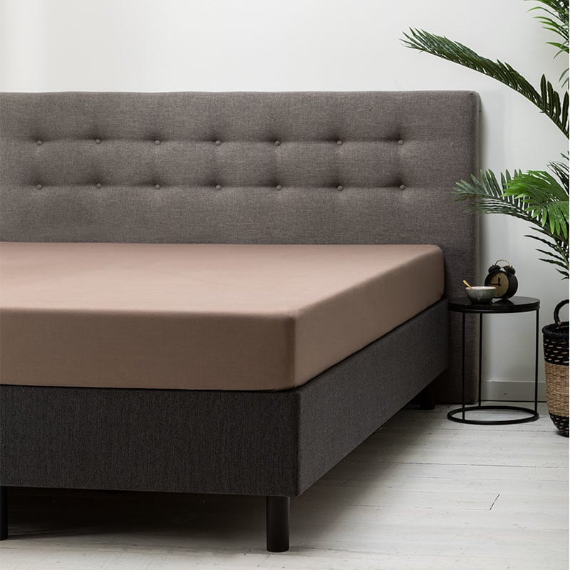 Hoeslaken Katoen - Taupe - 140x200 cm - Taupe - Dekbed Discounter - Dekbed-Discounter.nl