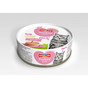 Smølke Soft Paté kalkoen kattenvoer 2 x (24 x 80 g)