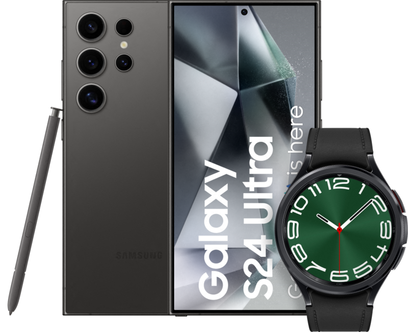 Samsung Galaxy S24 Ultra 256GB Zwart 5G + Galaxy Watch 6 Classic Zwart 47mm