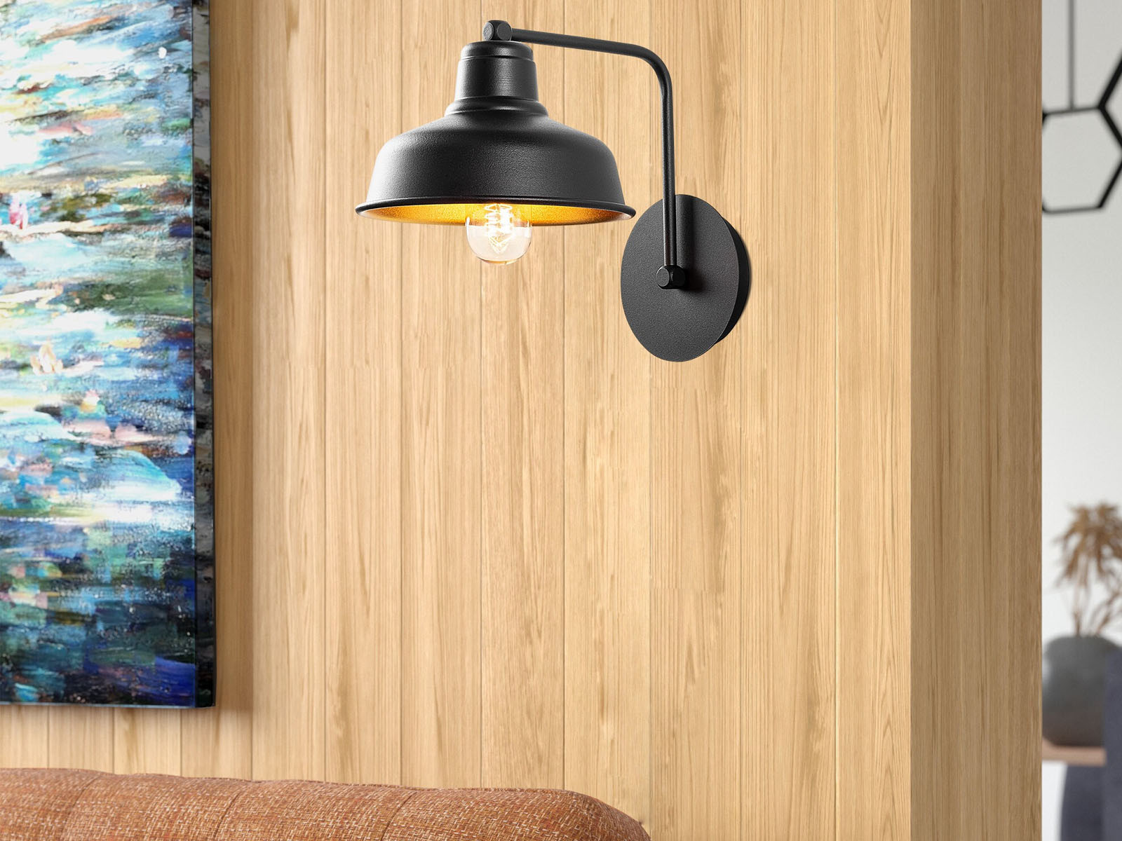 Wandlamp BERYL 1 lamp zwart