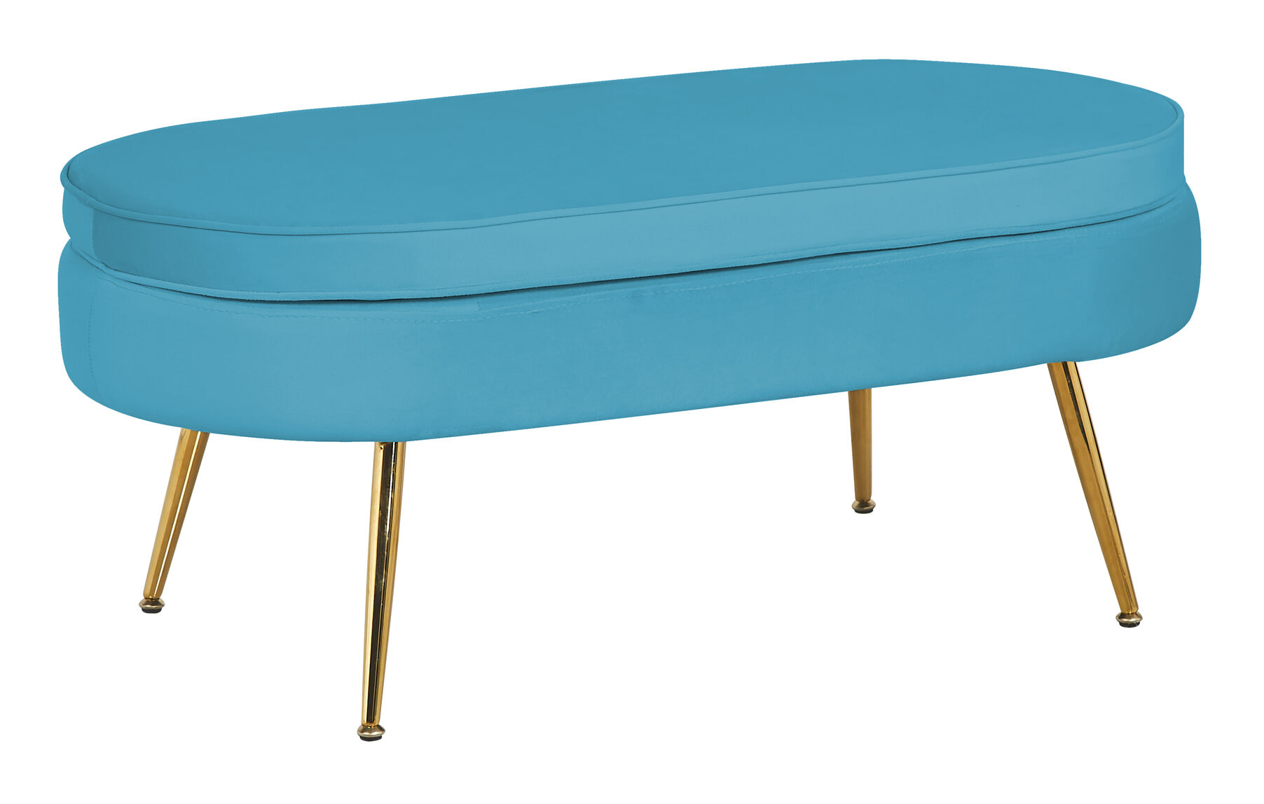 Artistiq Hocker Loulou Velvet - Blauw - Ovaal