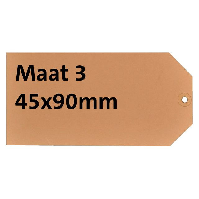 Label karton nr3 200gr 45x90mm chamois 1000stuks