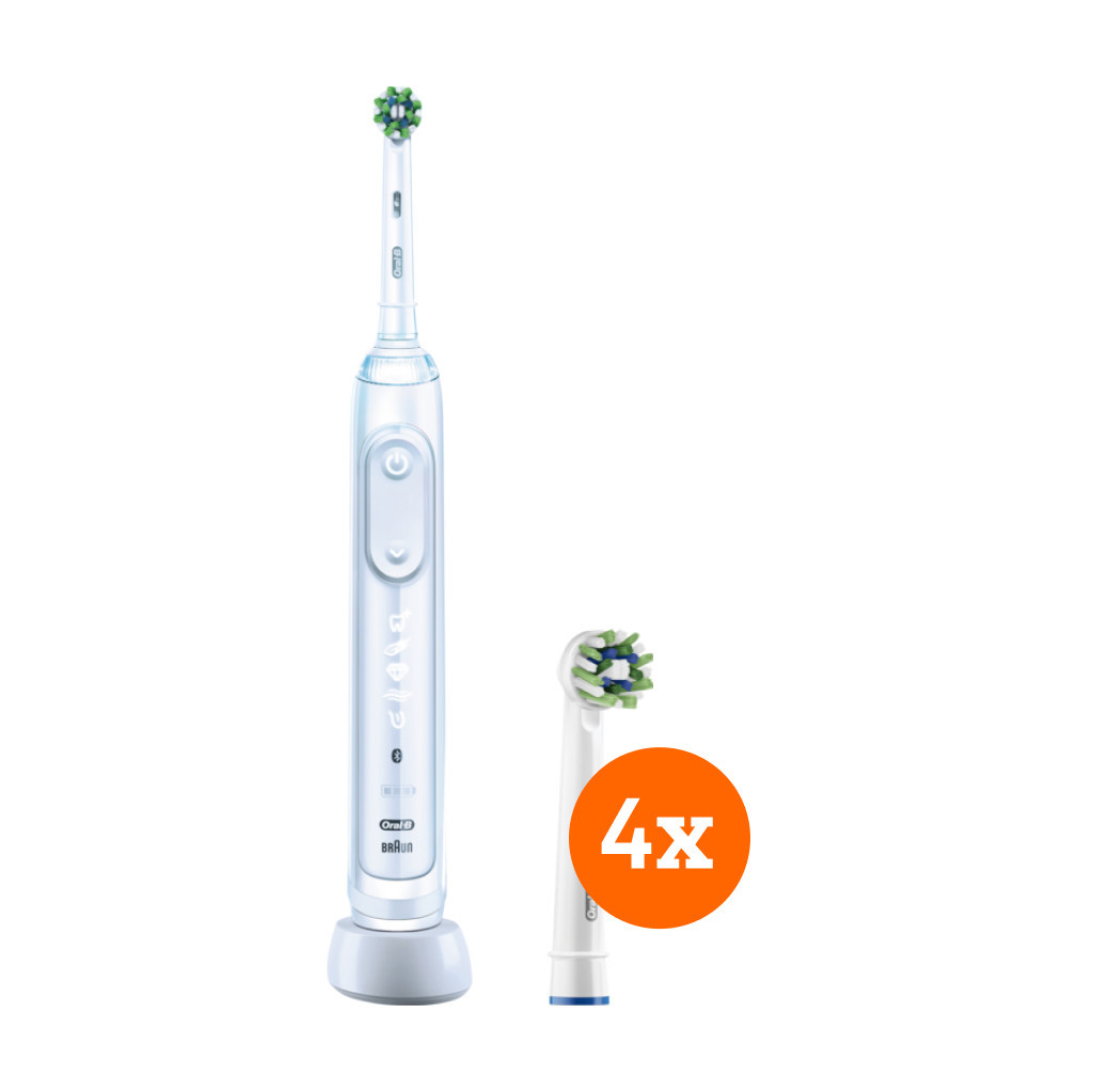 Oral-B Genius X Wit + CrossAction opzetborstels (4 stuks)