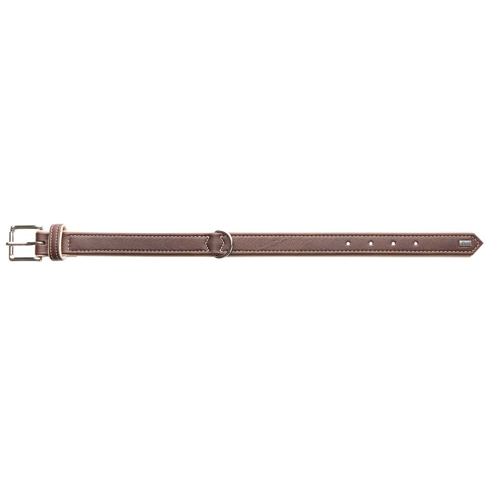 HUNTER Elandleder-hondenhalsband Canadian Elk, donkerbruin-beige, Maat: 30