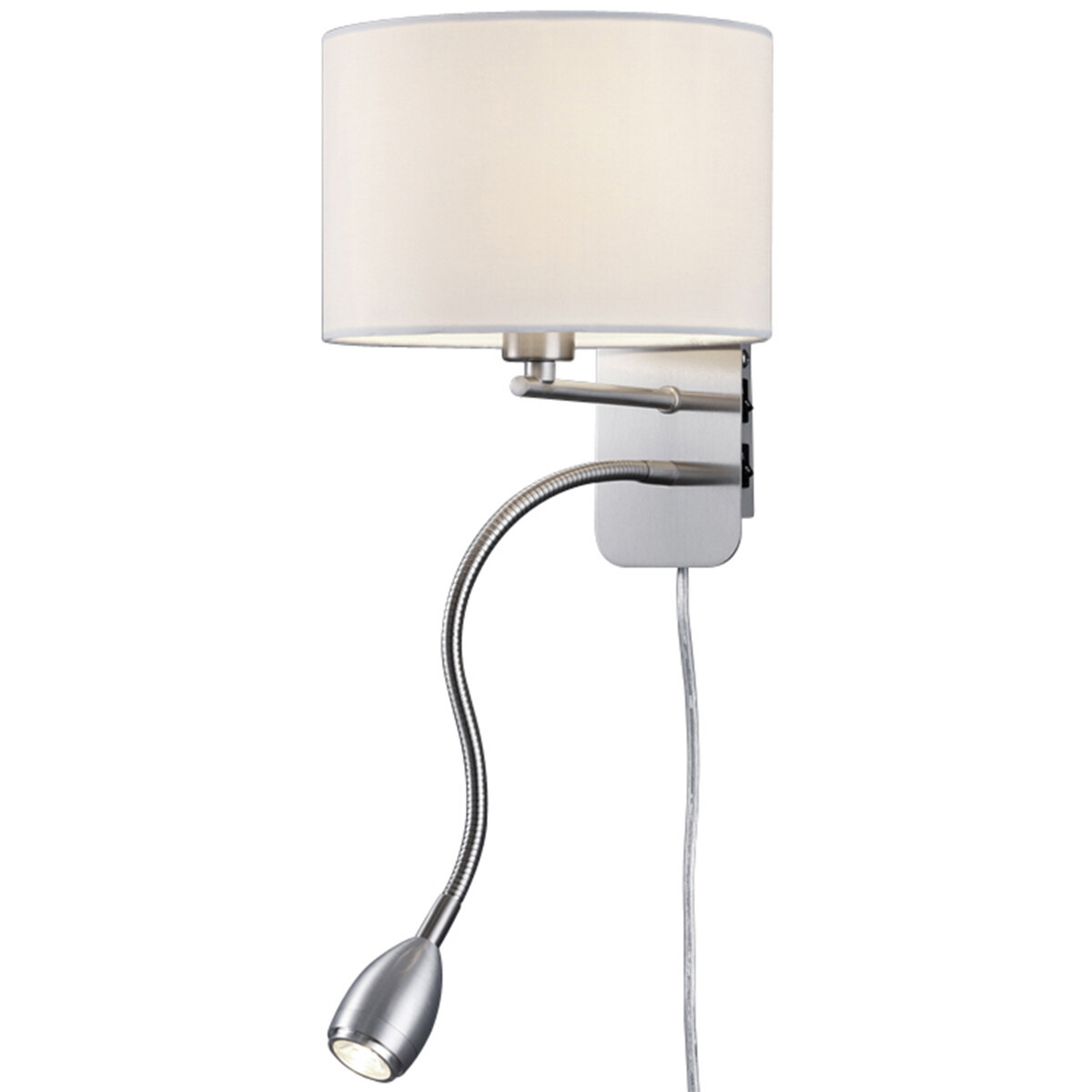 LED Wandlamp - Trion Hotia - E14 Fitting - 3W - Warm Wit 3000K - Rond - Mat Wit - Aluminium - OSRAM LEDs