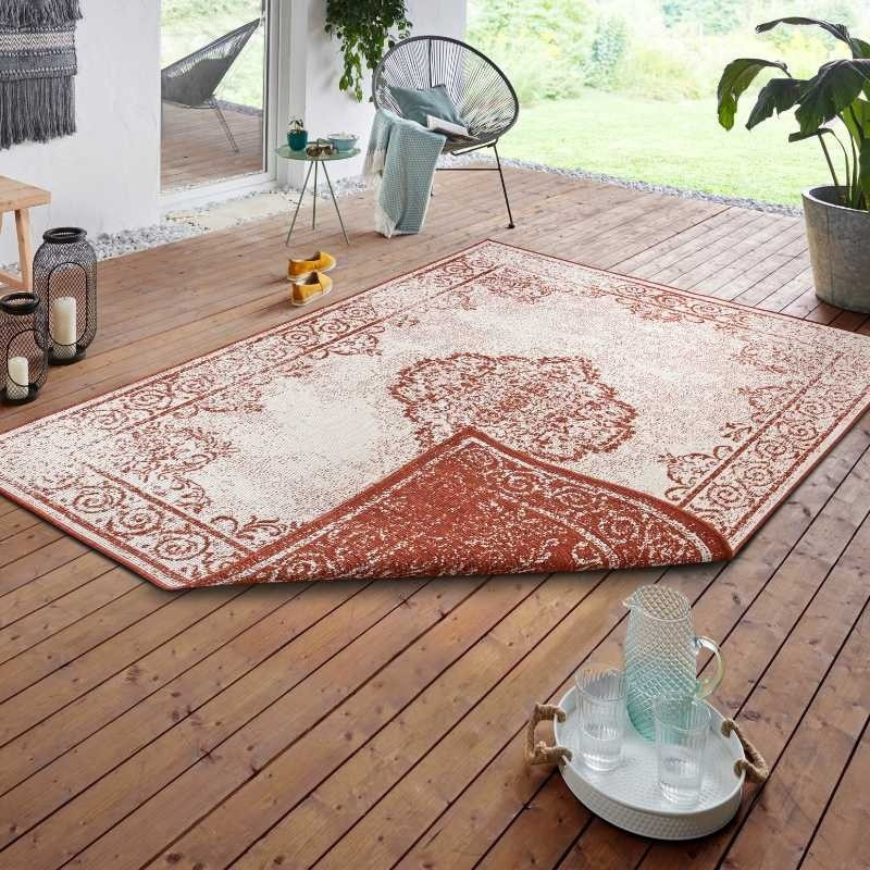 Dubbelzijdig vloerkleed Triomphe Terra Crème Rood - NORTHRUGS Twin Supreme - 200x290 cm - Rechthoek - Dekbed-Discounter.nl