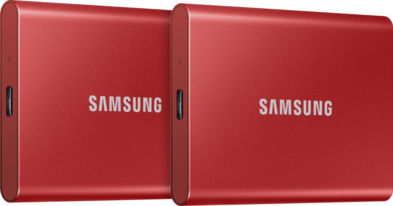 Samsung T7 Portable SSD 2TB Rood - Duo Pack