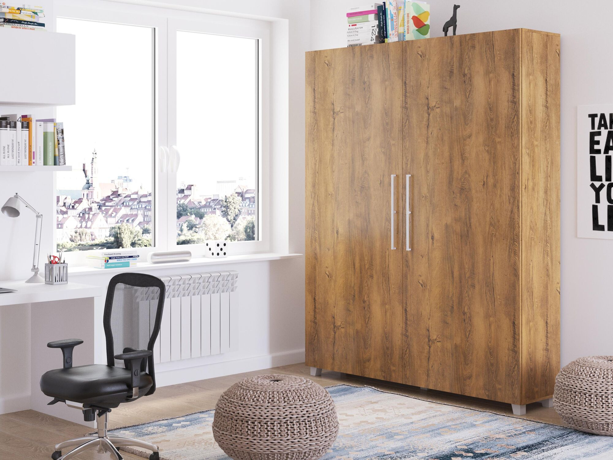 Opklapbed TEMA 160x200 cm burgunder oak