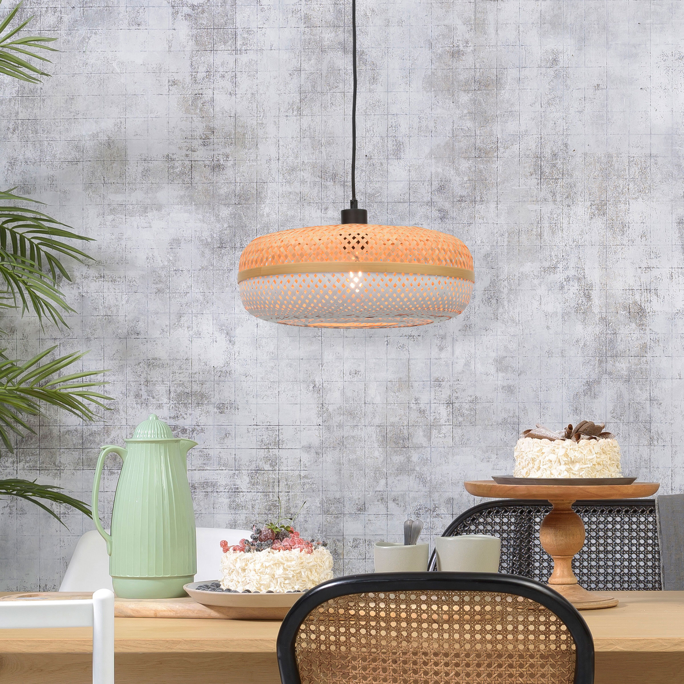 GOOD&MOJO Hanglamp 'Palawan' Small, Bamboe, kleur Naturel/Wit