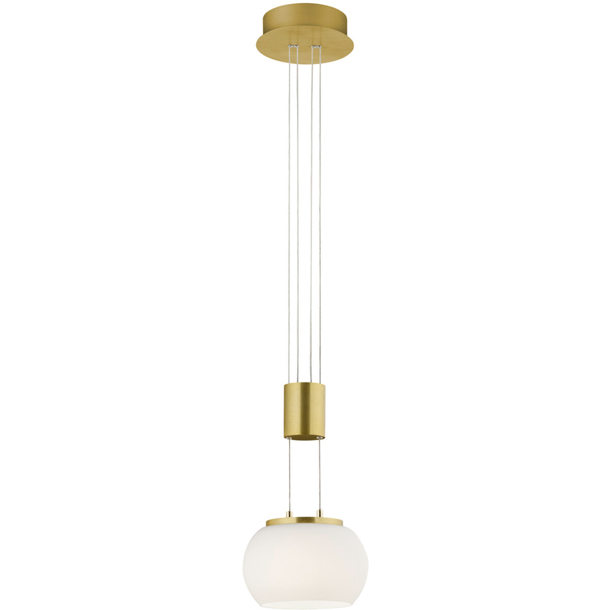 LED Hanglamp - Hangverlichting - Trion Maliba - 8W - 1-lichts - Warm Wit 3000K - Dimbaar - Rond - Mat Goud - Aluminium