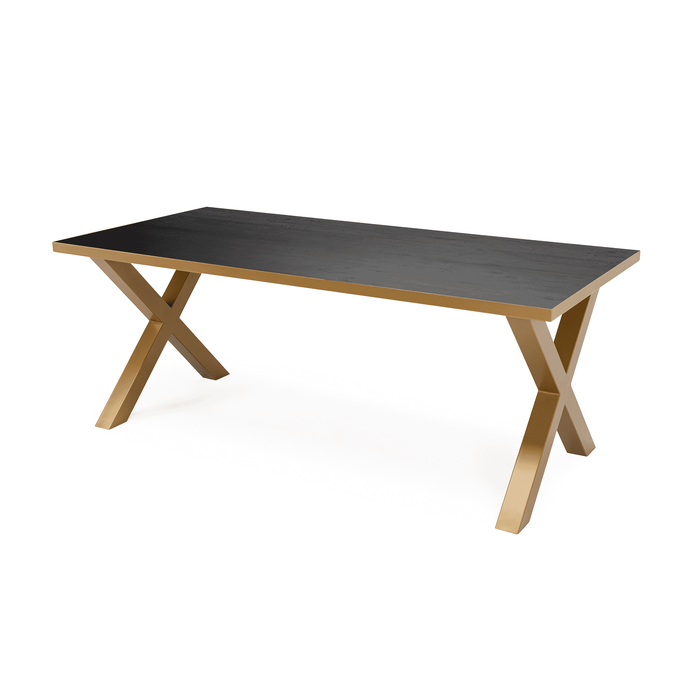 Stalux Eettafel Roos - goud / zwart eiken