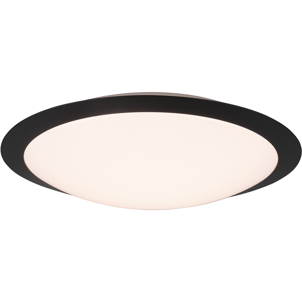 LED Plafondlamp - Badkamerlamp - Trion Hambert - 18.5W - Natuurlijk Wit 4000K - Spatwaterdicht IP44 - Rond - Mat Zwart - Kunststof