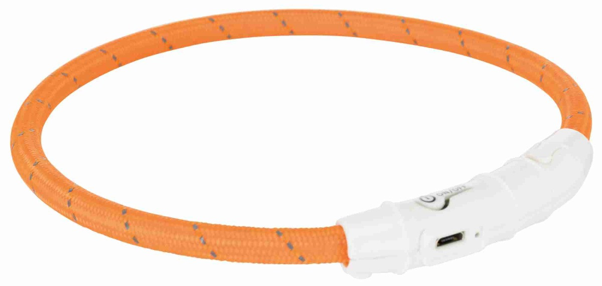 Trixie Flash Lichtgevende Band USB TPU/nylon oranje 45 cm