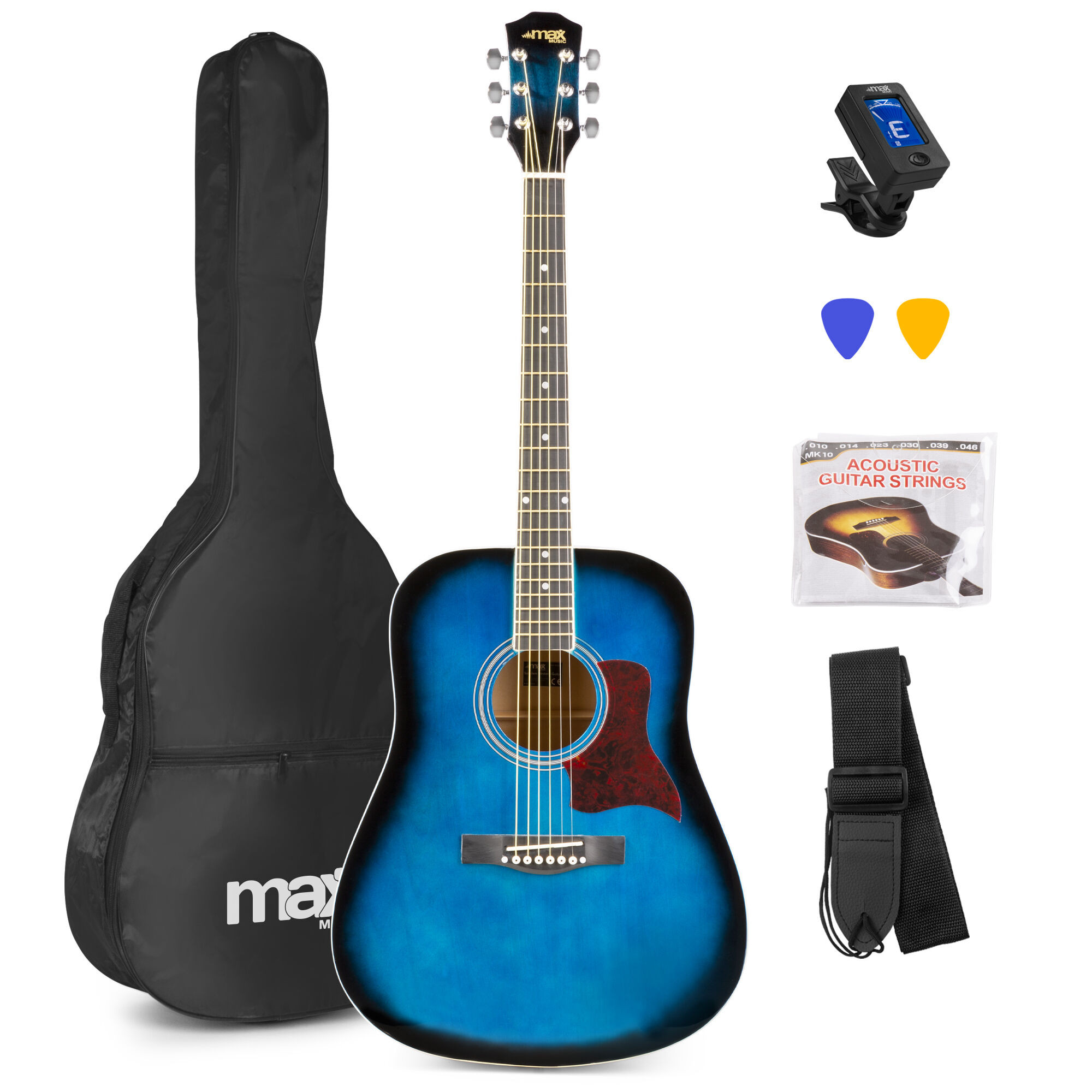 MAX SoloJam Western akoestische gitaar starterset - Blauw