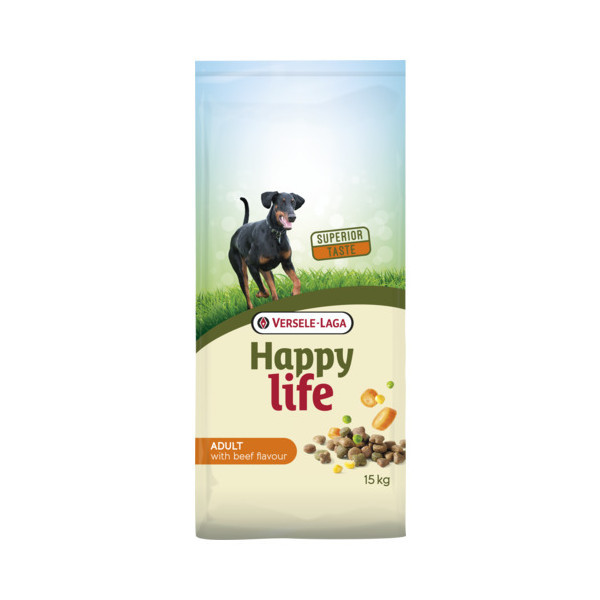 Happy Life Adult met rundsmaak hondenvoer 2 x 15 kg