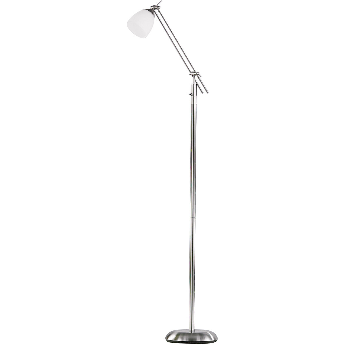 LED Vloerlamp - Trion Ican - E27 Fitting - Rond - Mat Nikkel - Aluminium