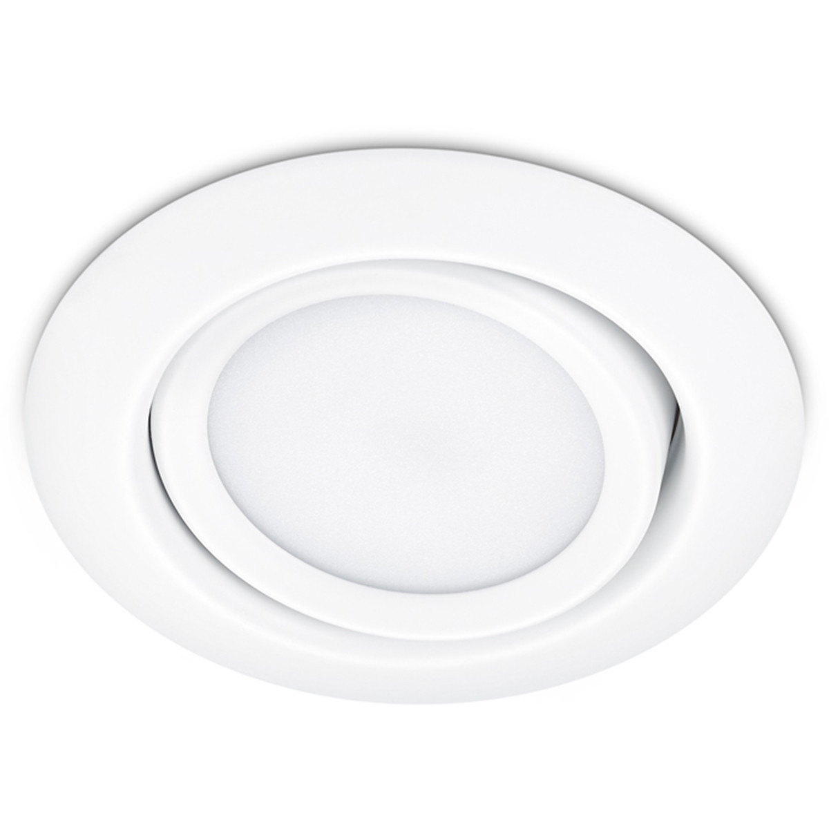 LED Spot - Inbouwspot - Trion Roluno - 5W - Warm Wit 3000K - Rond - Mat Wit - Aluminium - Ø80