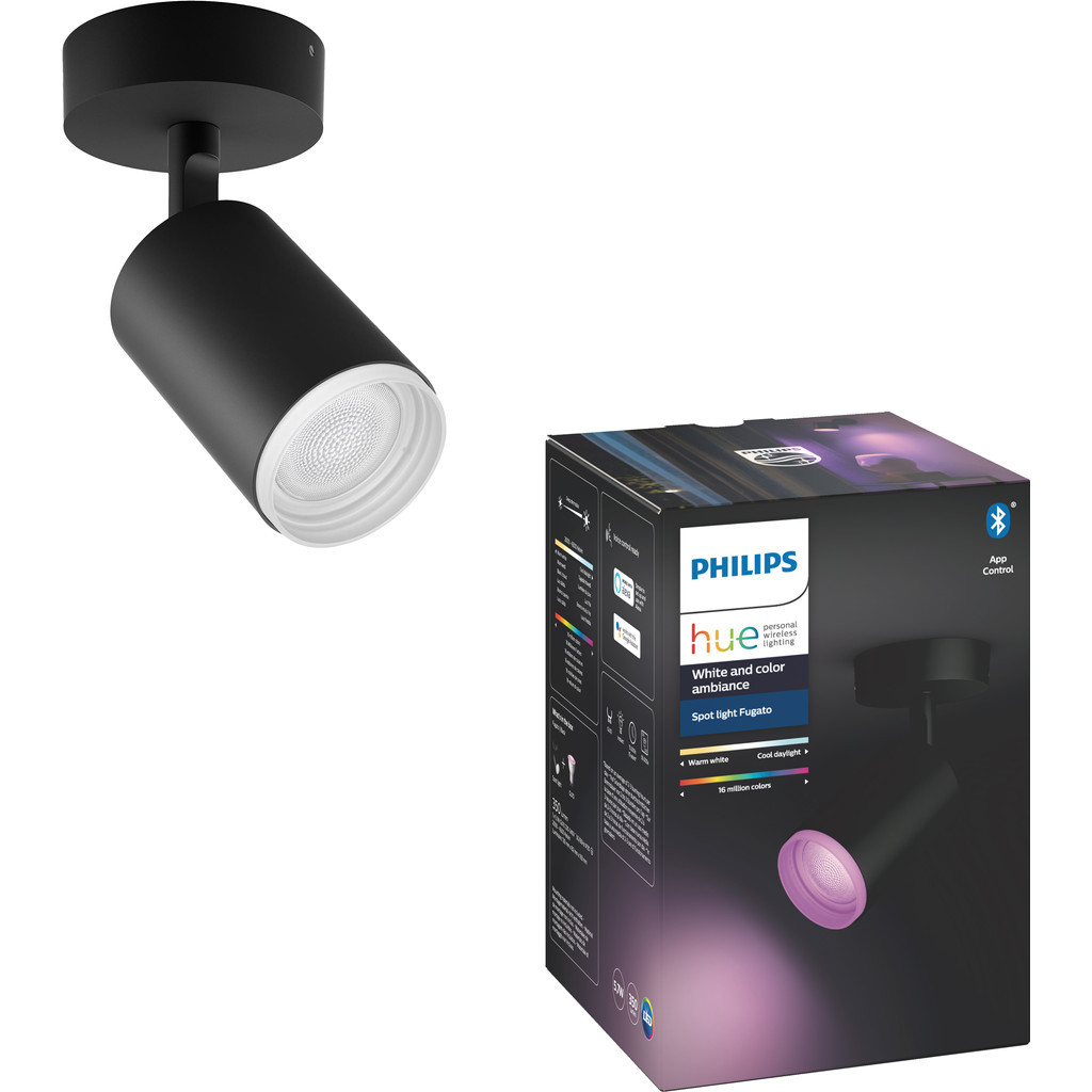 Philips Hue Fugato Spot White & Colour zwart