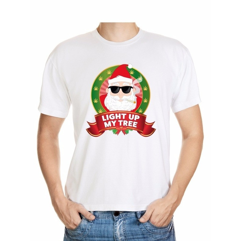 Foute Kerst t-shirt stoned Kerstman voor heren